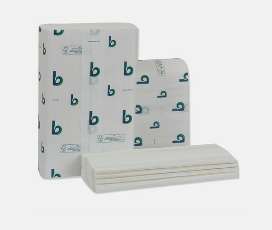 Structured Multifold Towels, 1-Ply, 9 X 9.5, White, 250/Pack, 16 Packs/Carton