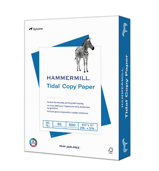 Hammermill Tidal Copy Paper, 8.5" x 11", 20 lb, 92 Bright White, 500 Sheets