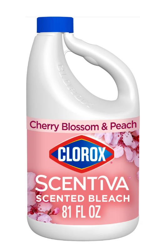 Clorox Scentiva Scented Bleach, Cherry Blossom and Peach, 81 Fluid Ounces