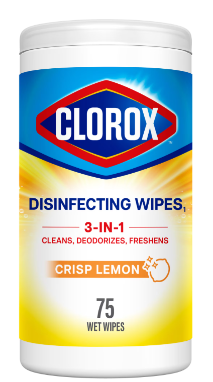Clorox Bleach-Free Disinfecting and Cleaning Wipes, Crisp Lemon, 75 Count
