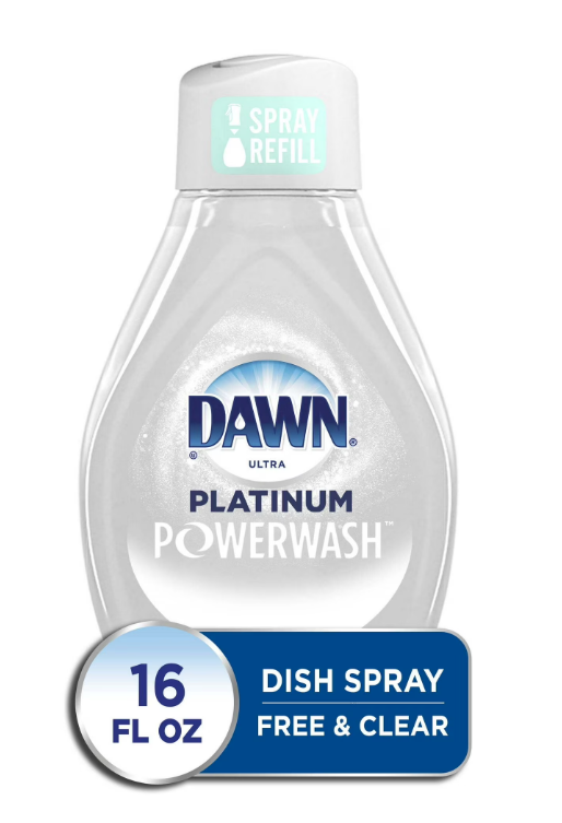 Dawn Free & Clear Power Wash Dish Spray, Dish Soap, Pear Scent Refill, 16oz