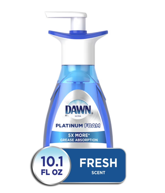 Dawn Direct Foam Dish Soap, Dishwashing Liquid, Grease Removal, Fresh Rain, 10.1 fl oz