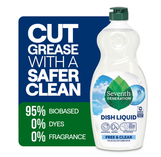 Seventh Generation Dish Soap Liquid, Free & Clear, 19 fl oz
