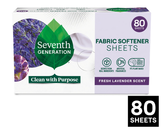 Seventh Generation Fabric Softener Dryer Sheets, Fresh Lavender, 80 Count