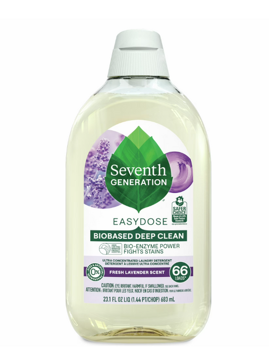 Seventh Generation Easy Dose Concentrated Liquid Laundry Detergent, Lavender, 23 fl oz, 66 Loads