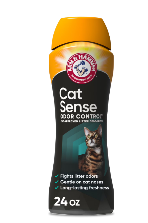 ARM & HAMMER Cat Sense Odor Control Cat-Approved Litter Deodorizer, Long-Lasting Scented Freshener Additive, Works with Most Litter, 24 Oz