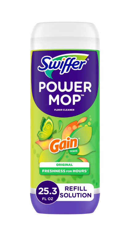 Swiffer Power Mop Floor Cleaner Solution with Gain Scent, 25.3 fl oz