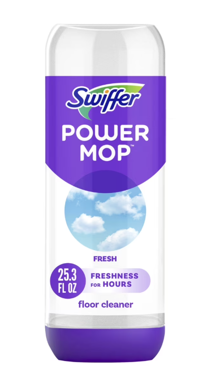 Swiffer Power Mop Refill Solution, Tile, Vinyl, Laminate, Wood, Floor Cleaner, Fresh, 25.3 fl oz
