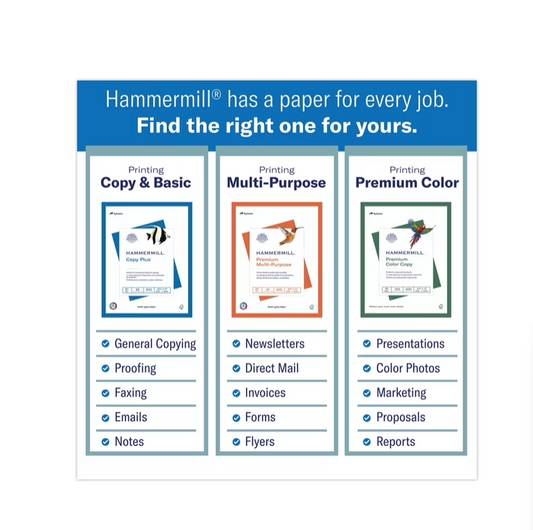 Hammermill Printer Paper, 20lb Copy Paper, 11x17, White, 1 Ream, 500 Sheets