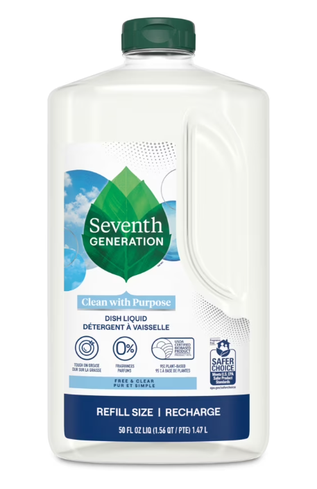 Seventh Generation Dish Soap Liquid, Fresh Free and Clear, 50 fl oz Refill
