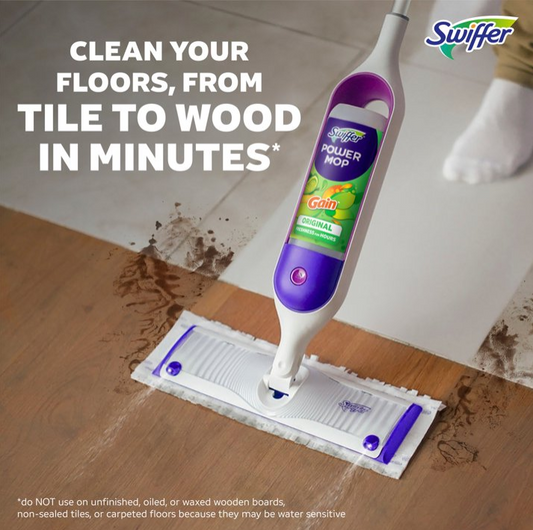 Swiffer Power Mop Floor Cleaner Solution with Gain Scent, 25.3 fl oz